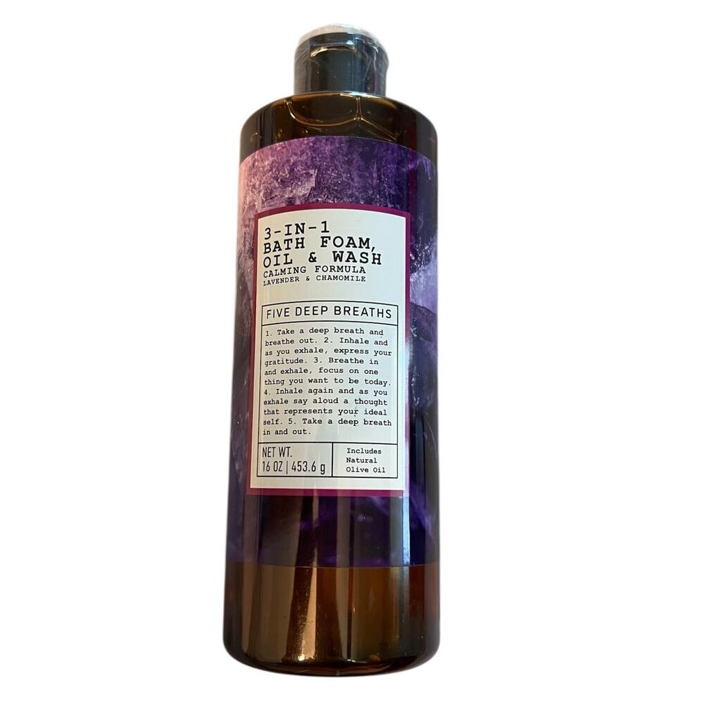 Bath Foam, Oil, & Wash 3-1 Five Deep Breaths Calming Formula Lavender Chamomile